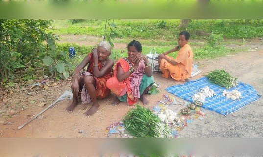 जीवन की जद्दोजहद: सड़क किनारे संघर्ष करती ग्रामीण महिलाएं