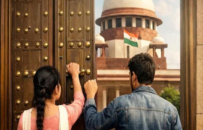 रील देखकर शादी के लिए सुप्रीम कोर्ट पहुंचा कपल, CJI से लगाई सुरक्षा की गुहार रील देखकर शादी के लिए सुप्रीम कोर्ट पहुंचा कपल, CJI से लगाई सुरक्षा की गुहार