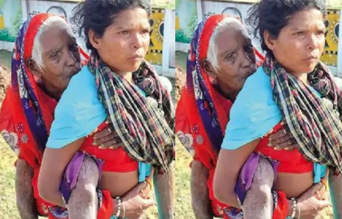 कागज़ों में सुविधा, ज़मीन पर बेबसी: 1500 रूपए के लिए सास को कंधे पर उठाकर 9 किलोमीटर पैदल चली बहू… कागज़ों में सुविधा, ज़मीन पर बेबसी: 1500 रूपए के लिए सास को कंधे पर उठाकर 9 किलोमीटर पैदल चली बहू...