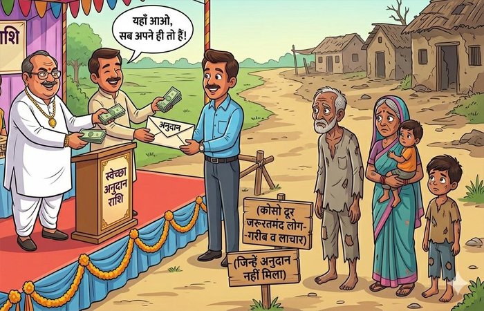 स्वेच्छानुदान की मलाई: जरूरतमंद तरसे, ‘सफेदपोश’ और रसूखदारों के घर बरसे, अपनों को उपकृत करने से उठ रहे सवाल स्वेच्छानुदान की मलाई: जरूरतमंद तरसे, 'सफेदपोश' और रसूखदारों के घर बरसे, अपनों को उपकृत करने से उठ रहे सवाल