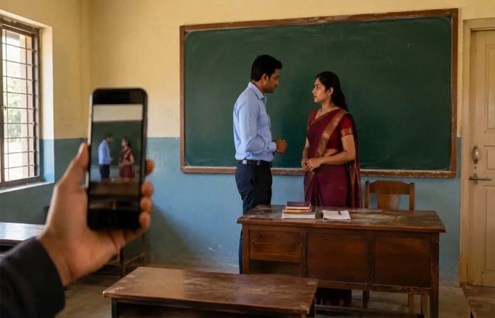 सोशल मीडिया पर वायरल हुआ शिक्षक-शिक्षिका का आपत्तिजनक वीडियो, DEO बोले- जाँच के बाद होगी कार्रवाई… सोशल मीडिया पर वायरल हुआ शिक्षक-शिक्षिका का आपत्तिजनक वीडियो, DEO बोले- जाँच के बाद होगी कार्रवाई...